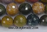 COS204 15.5 inches 12mm faceted round ocean jasper beads