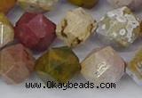 COS213 15.5 inches 12mm faceted nuggets ocean jasper beads