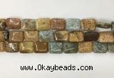 COS253 15.5 inches 13*18mm rectangle ocean stone beads wholesale