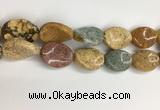 COS267 15.5 inches 18*25mm twisted oval ocean stone beads wholesale