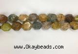 COS270 13*18mm - 15*20mm faceted nuggets ocean stone beads