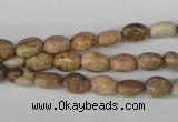 COV04 15.5 inches 6*8mm oval picture jasper beads wholesale