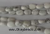 COV05 15.5 inches 6*8mm oval white howlite beads wholesale