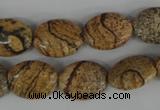 COV105 15.5 inches 12*16mm oval picture jasper beads wholesale