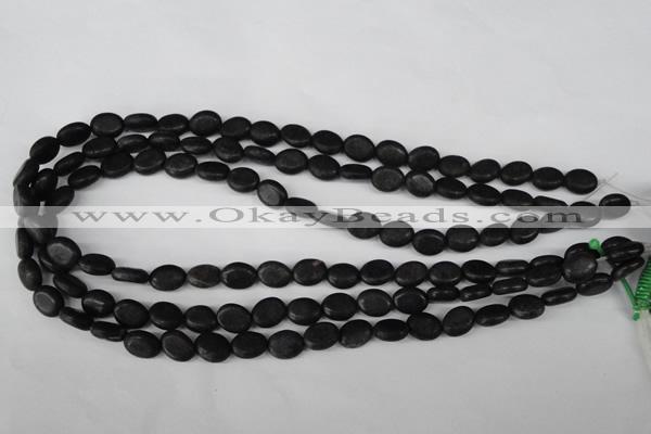 COV14 15.5 inches 8*10mm oval blackstone gemstone beads wholesale