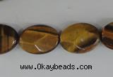 COV180 15.5 inches 13*18mm faceted oval yellow tiger eye beads wholesale