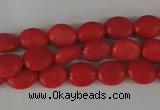 COV23 15.5 inches 8*10mm oval synthetic coral beads wholesale