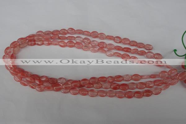 COV44 15.5 inches 8*10mm oval cherry quartz beads wholesale