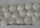 COV48 15.5 inches 8*10mm oval white shell beads wholesale