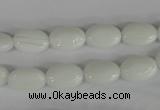 COV58 15.5 inches 8*12mm oval white porcelain beads wholesale