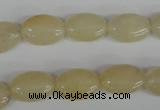 COV68 15.5 inches 10*14mm oval yellow jade beads wholesale