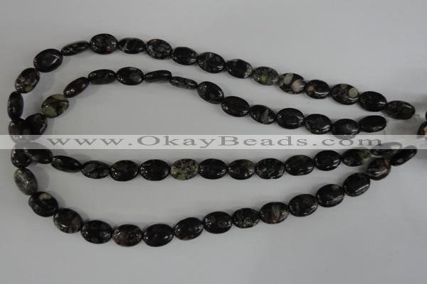 COV71 15.5 inches 10*14mm oval plum blossom jade beads wholesale