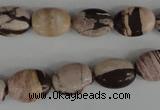 COV75 15.5 inches 10*14mm oval zebra jasper beads wholesale