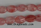 COV91 15.5 inches 10*14mm oval cherry quartz beads wholesale