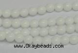 CPB02 15.5 inches 6mm round white porcelain beads wholesale