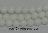 CPB03 15.5 inches 8mm round white porcelain beads wholesale