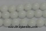 CPB04 15.5 inches 10mm round white porcelain beads wholesale