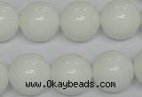 CPB07 15.5 inches 16mm round white porcelain beads wholesale