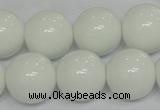 CPB08 15.5 inches 18mm round white porcelain beads wholesale