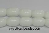 CPB11 15.5 inches 10*14mm drum white porcelain beads wholesale