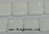 CPB115 15.5 inches 20*20mm square white porcelain beads wholesale