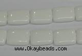 CPB121 15.5 inches 12*16mm rectangle white porcelain beads wholesale