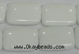 CPB123 15.5 inches 18*25mm rectangle white porcelain beads wholesale