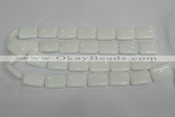 CPB123 15.5 inches 18*25mm rectangle white porcelain beads wholesale