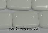 CPB124 15.5 inches 22*30mm rectangle white porcelain beads wholesale