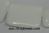 CPB125 15.5 inches 30*40mm rectangle white porcelain beads wholesale