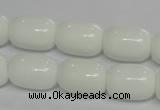 CPB14 15.5 inches 13*18mm drum white porcelain beads wholesale