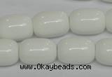 CPB15 15.5 inches 15*20mm drum white porcelain beads wholesale