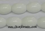 CPB20 15.5 inches 15*20mm rice white porcelain beads wholesale