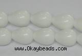 CPB22 15.5 inches 10*14mm teardrop white porcelain beads wholesale