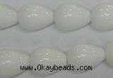 CPB24 15.5 inches 13*18mm teardrop white porcelain beads wholesale