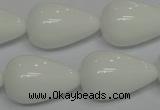 CPB26 15.5 inches 15*25mm teardrop white porcelain beads wholesale