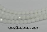 CPB31 15.5 inches 4mm faceted round white porcelain beads wholesale