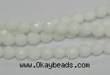 CPB32 15.5 inches 6mm faceted round white porcelain beads wholesale