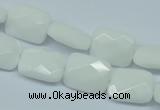 CPB328 15 inches 10*14mm faceted rectangle white porcelain beads