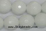 CPB38 15.5 inches 18mm faceted round white porcelain beads wholesale