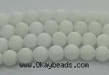 CPB410 15.5 inches 4mm round matte white porcelain beads