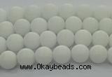 CPB411 15.5 inches 6mm round matte white porcelain beads