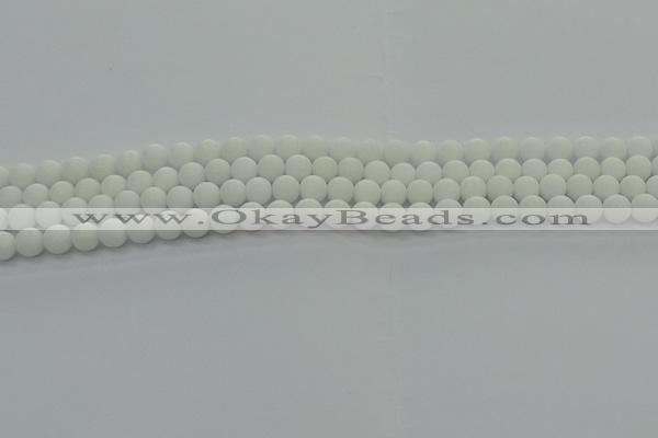 CPB411 15.5 inches 6mm round matte white porcelain beads