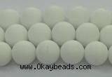 CPB412 15.5 inches 8mm round matte white porcelain beads