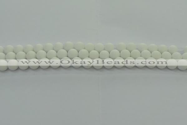 CPB412 15.5 inches 8mm round matte white porcelain beads