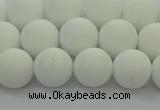 CPB413 15.5 inches 10mm round matte white porcelain beads