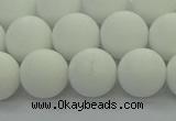 CPB414 15.5 inches 12mm round matte white porcelain beads