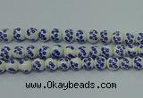 CPB501 15.5 inches 6mm round Painted porcelain beads