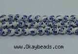 CPB511 15.5 inches 6mm round Painted porcelain beads