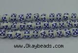 CPB521 15.5 inches 6mm round Painted porcelain beads